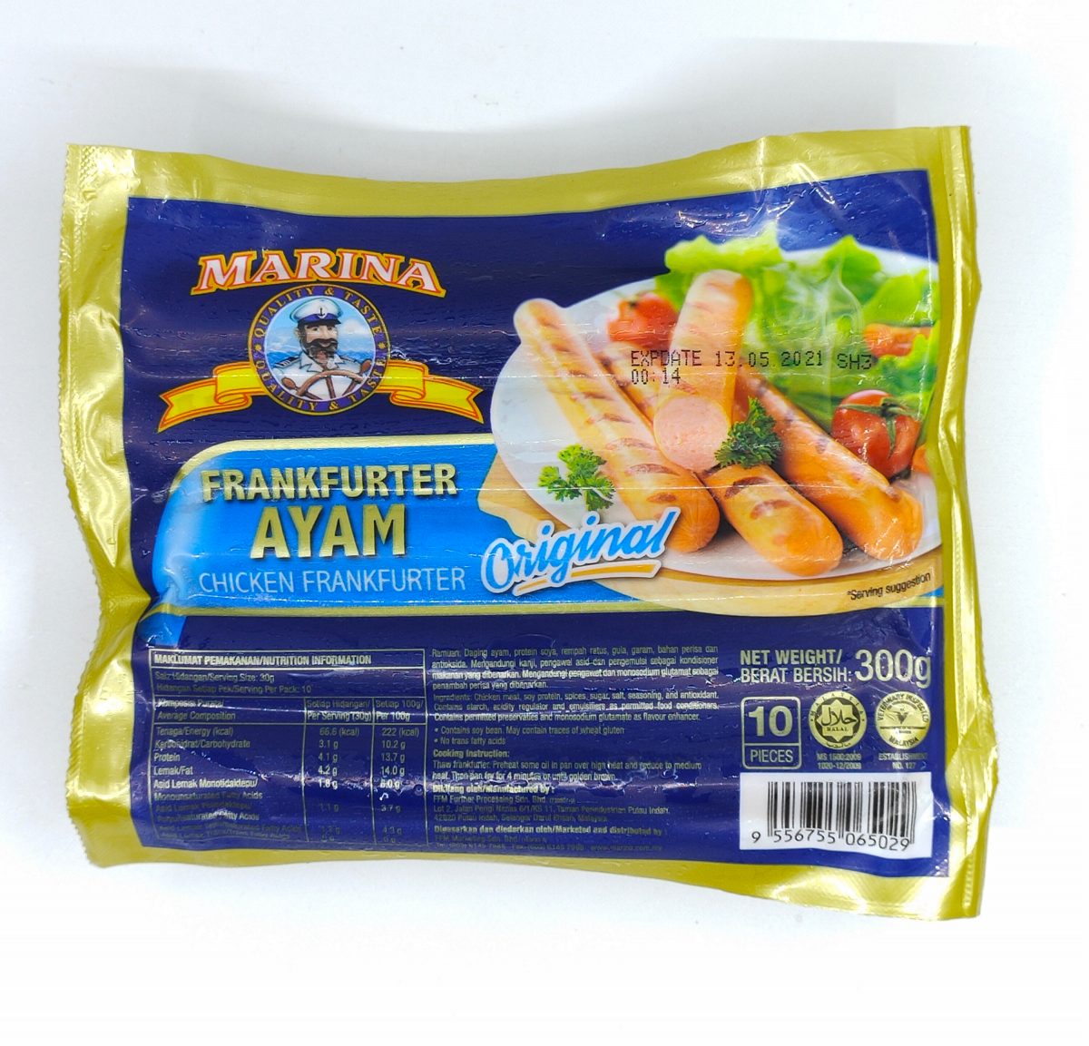 Marina Original Chicken Frank 300g Bak Lai Fish Ball Food Industries